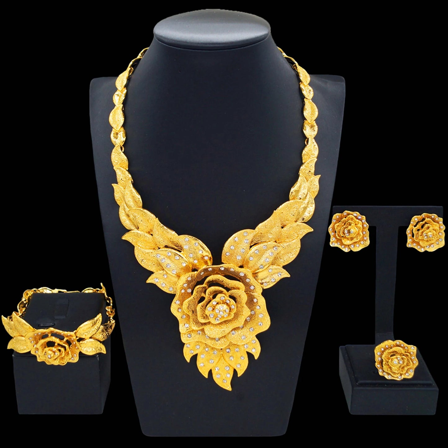 Zhuerrui High Quality Bridal Good Jewelry Set Fashion Rose Bead Necklace Jewelry Sets Simple Woman Festival Gifts DH2310025