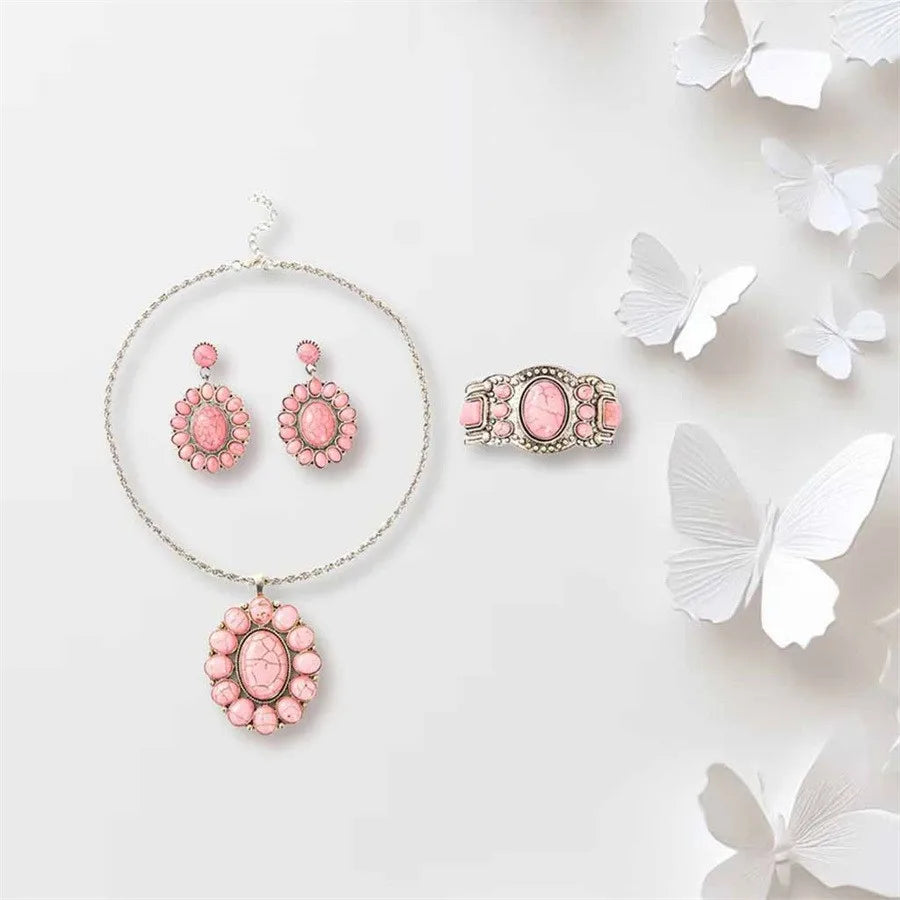 S&S Bohemian Natural Stone Necklace, Earring & Bracelet Set | S&S Collection