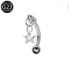 S&S Titanium Zircon Internally Threaded Eyebrow Stud | Multi-Shape & Colour