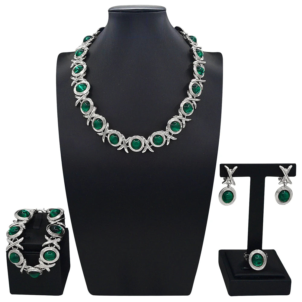 Zhuerrui Nigerian 18k Gold Plated Jewelry Set Brazil Gold Designer Wedding Jewellery Set X0306