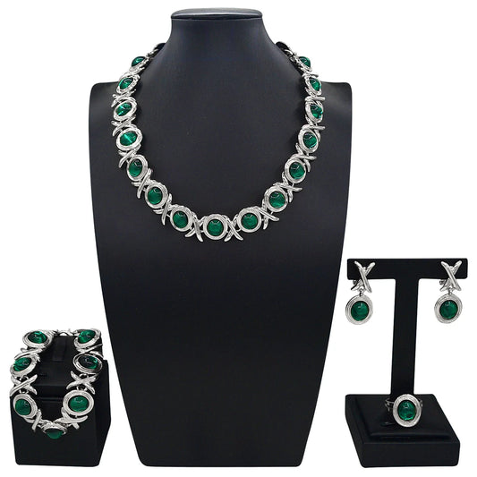 Zhuerrui Nigerian 18k Gold Plated Jewelry Set Brazil Gold Designer Wedding Jewellery Set X0306