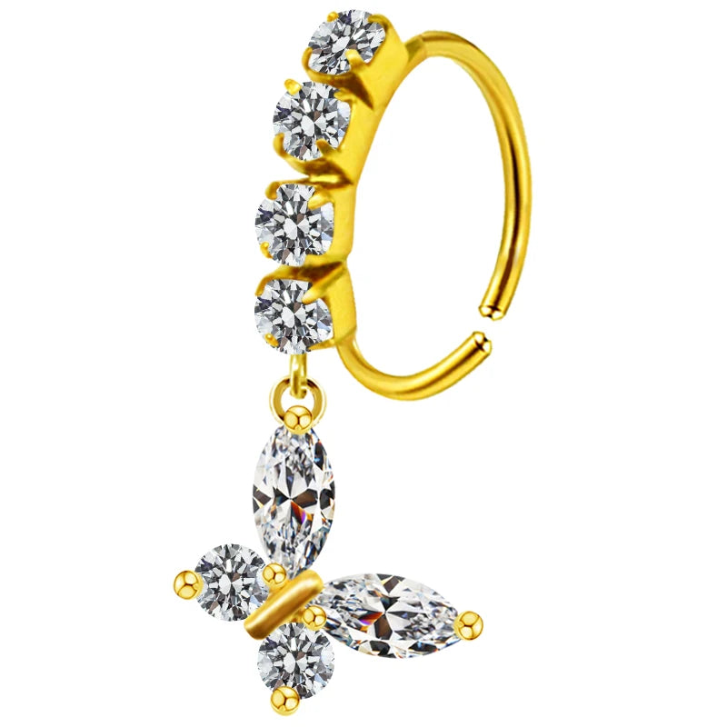 S&S Stainless Steel Dangle Hoop Nose Ring Collection | 66 Designs