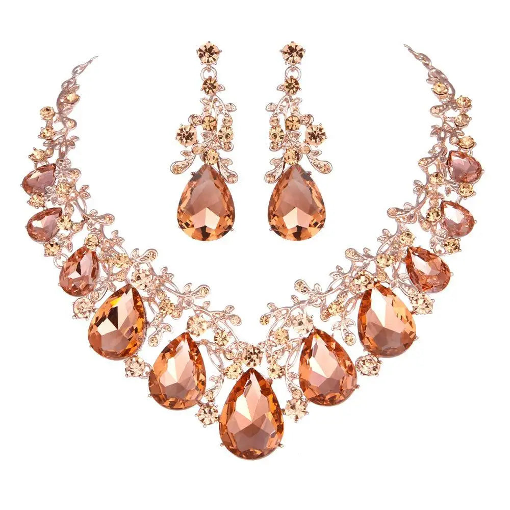 Teardrop Crystal Bridal Jewellery Set