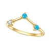 Gemfiori Abiding Classic Design 925 Silver Yellow Gold Plated Turquoise Rings Stacking Synthetic Gemstone Turquoise Ring in Stock