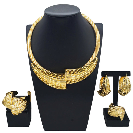 Zhuerrui High Quality New Jewelry Set Nigeria Fashion Women Jewelry Charm Bracelet Engagement Ring Anniversary Party GiftHK01522