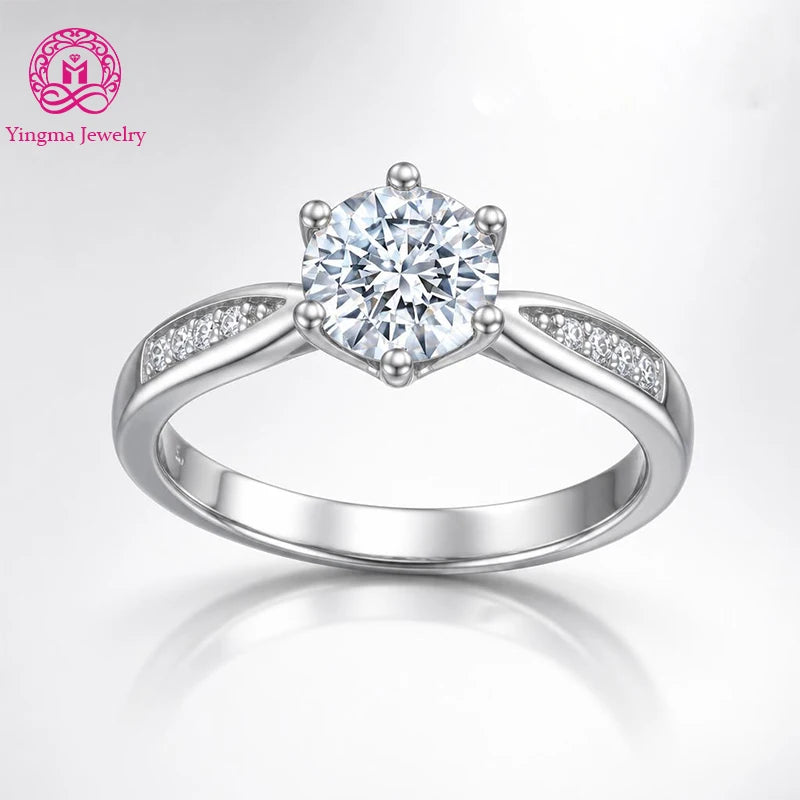 Gioiellieri Radiant Lab Grown Diamond Ring 1CT D VVS1 Round Brilliant Cut 9K 10K 14K 18K White/Yellow/Rose Gold PT950 Ladies Fashion Jewelry