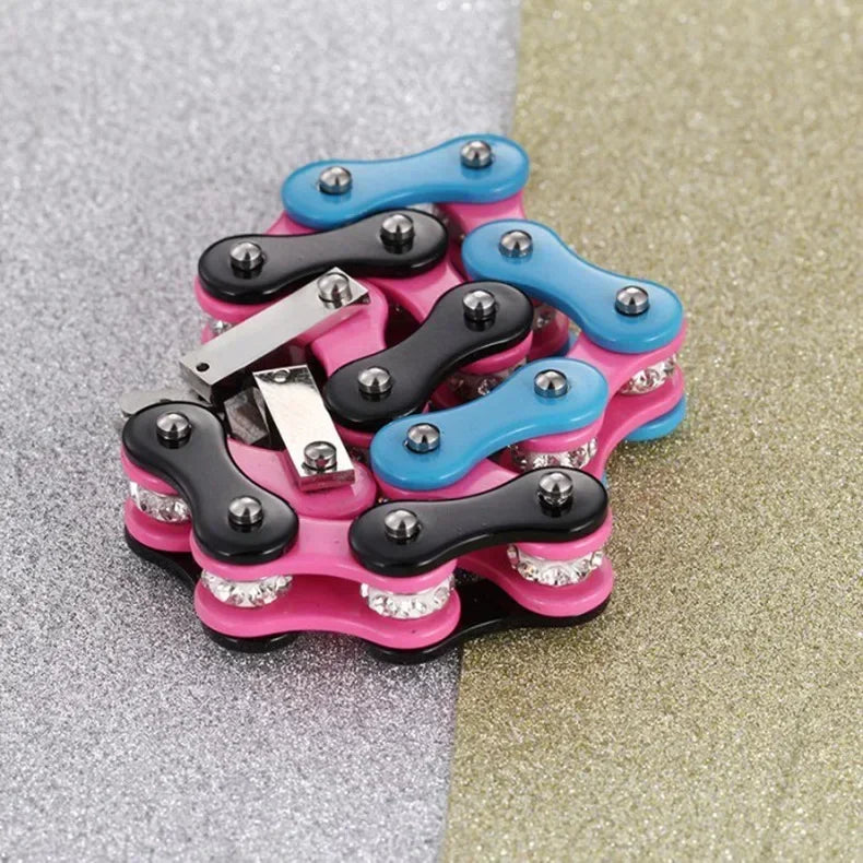 REBEL GOLDIX Women's Stylish Butterfly Shape Bicycle Chain Bracelet Stainless Steel Sparkling Zircon Stones Motorcycle Fashion