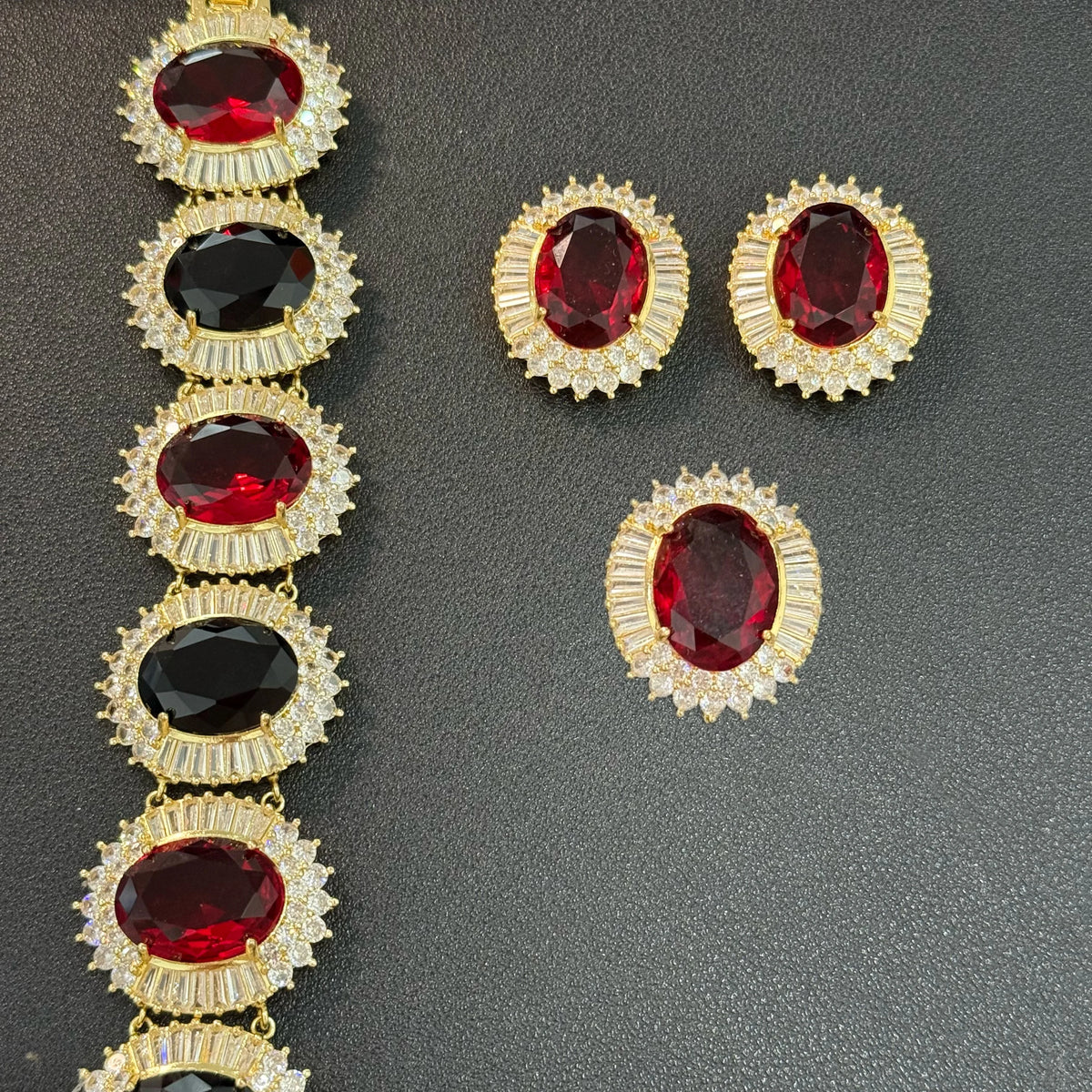 XOTICA TIANSHE Foreign Trade Wedding Set Earrings, Bracelets, Necklaces Brass Zircon Crystal