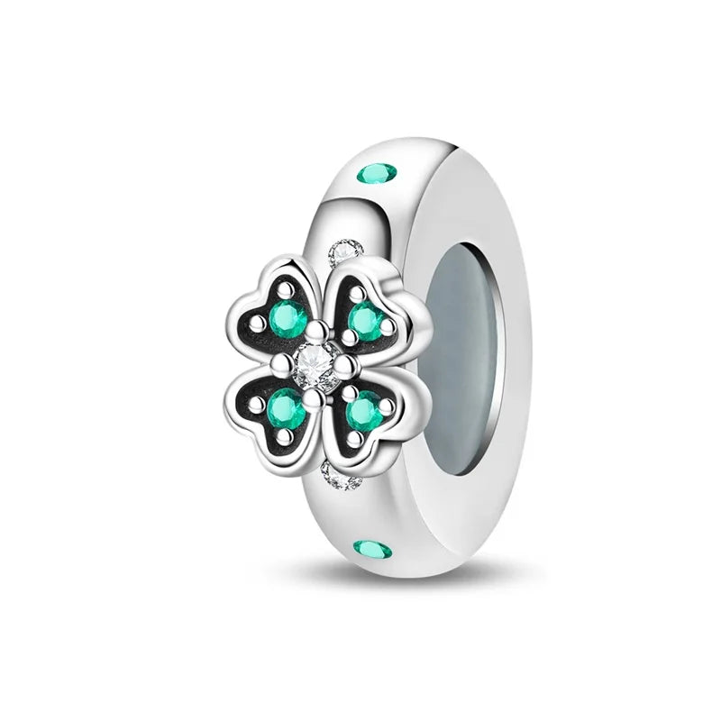 S&S Four Leaf Clover Zircon & Enamel 925 Silver Jewellery | Rings, Earrings, Bracelet & Pendant | S&S Collection