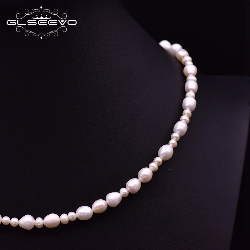 Fresh Water White Pearl Necklace for Woman Girls Wedding Party Jewelry