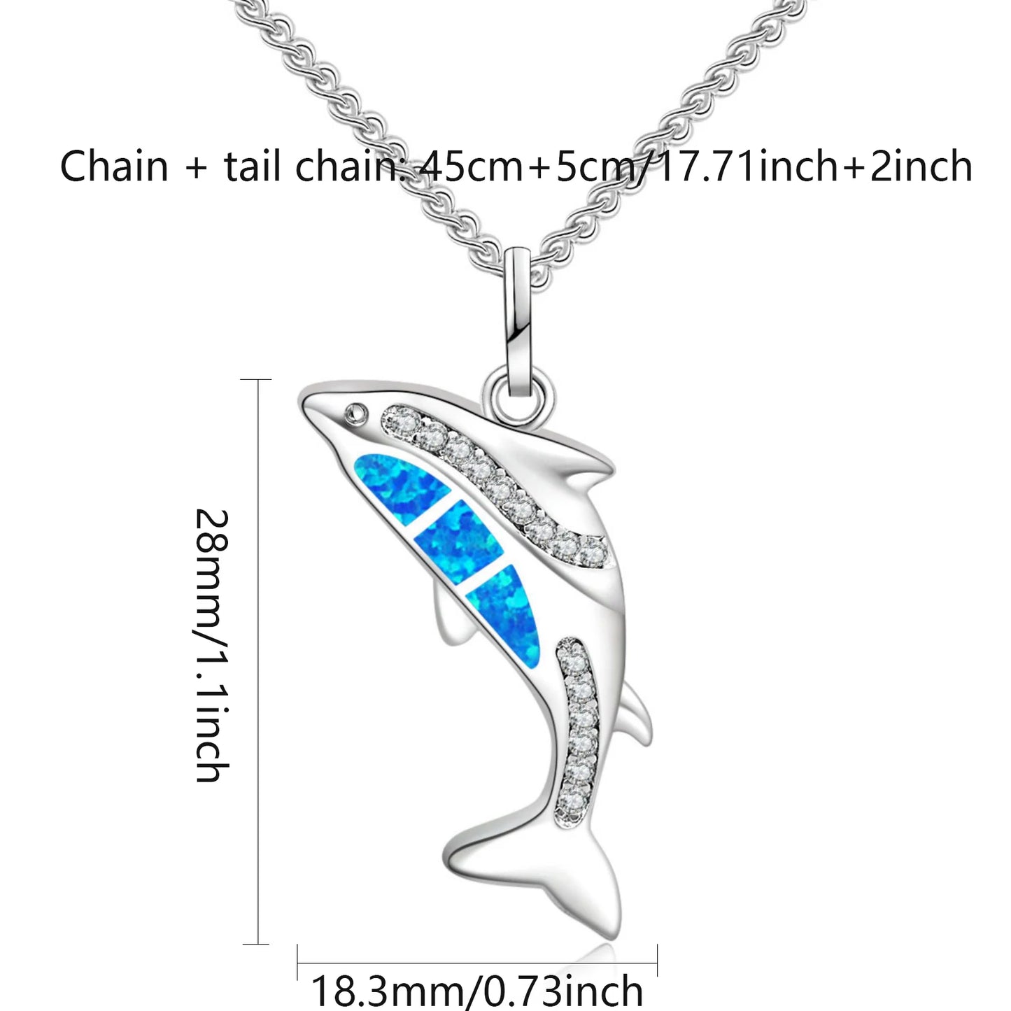 Trendy Dolphin Shape Necklace Aobao Accent Inlaid Pendant Fashion Jewelry