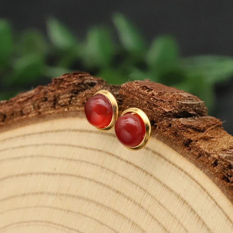 Wholesale Minimalist Turquoise Paw Natural Stone Crystal  Modern Women's Designer Earrings Fashion Luxury Earrings Jewelry