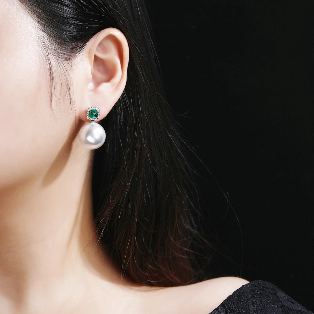 MUSHAN Jewelry Factory S925 Sterling Silver Stud Earrings Set With Beaded Beads and High Carbon Diamond Earrings for Women