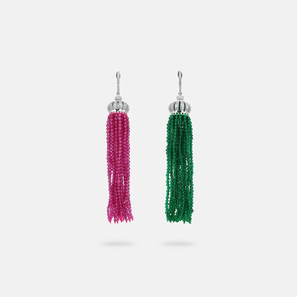 MUSHAN Jewelry Factory S925 Sterling Silver Earrings Tassel Earrings Women Ab Style Earrings Niche and High End Accessory