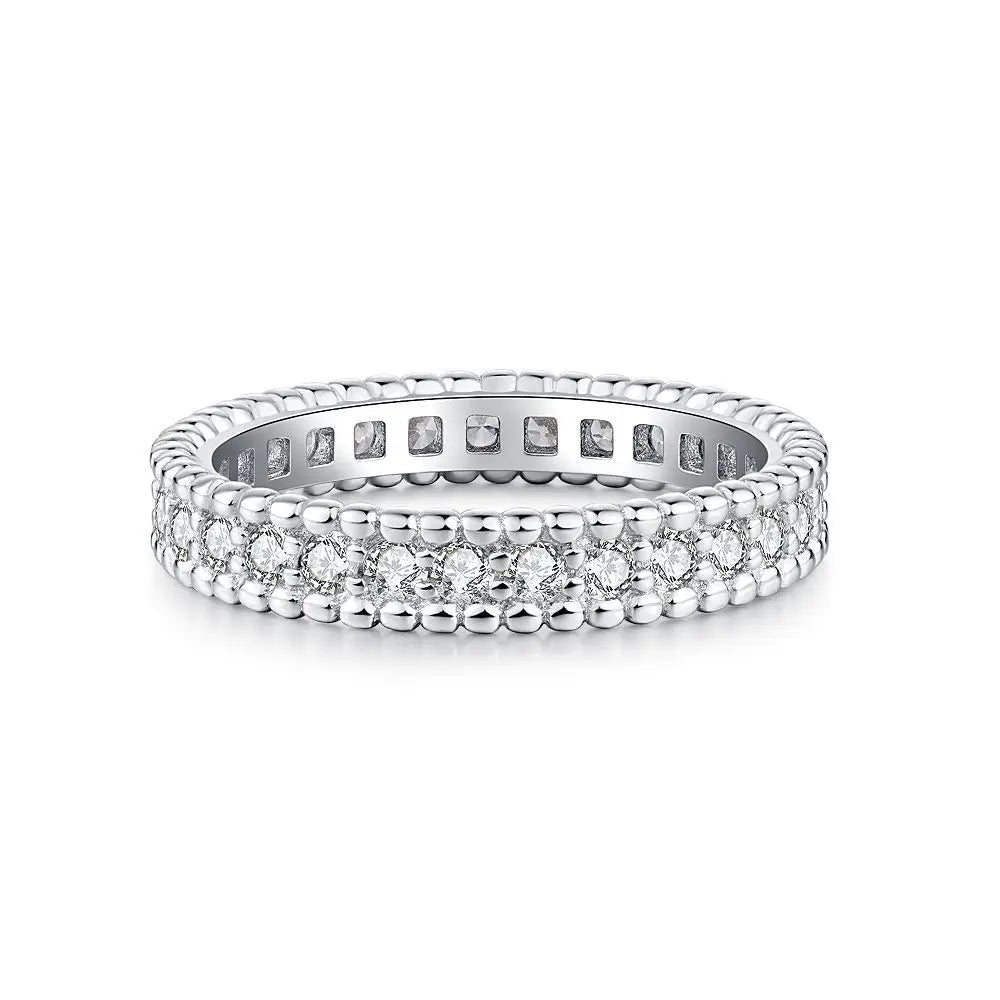 Anti-tarnish Women 925 Sterling Silver 5A 8A Zirconia Wedding Band Engagement Wedding Rings Fine Jewelry Customized Wholesale