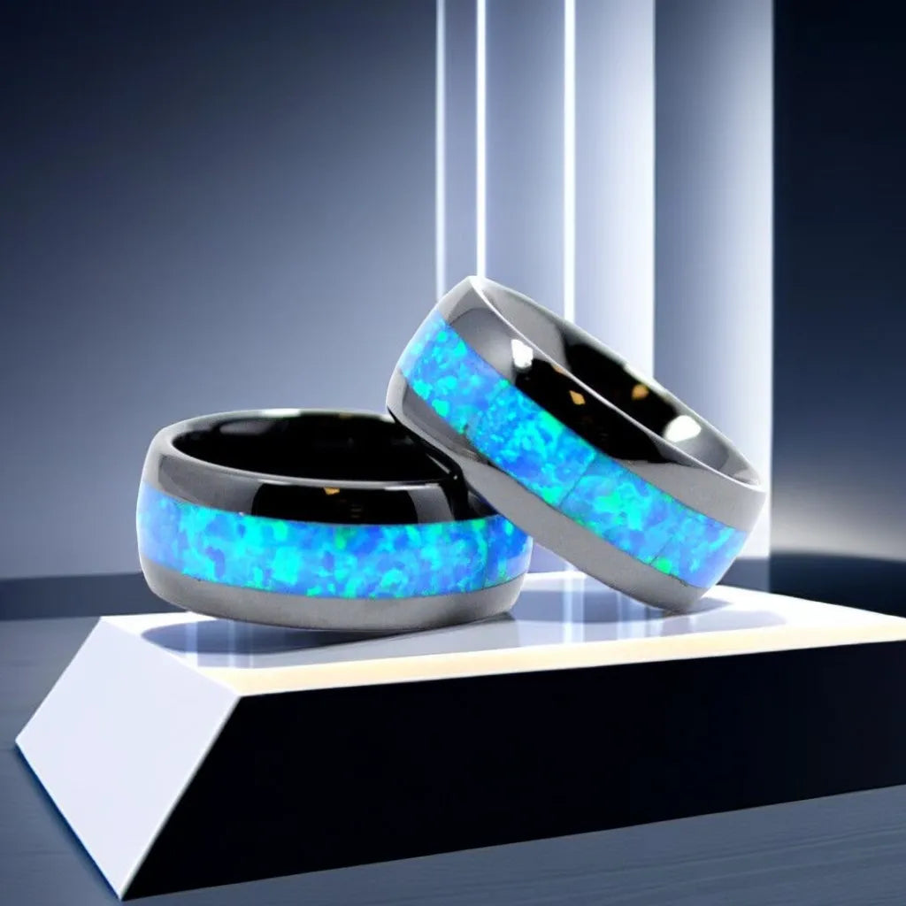Iridescent Gem Stainless Steel Band | Dainty Daily Wear Jewelry for Women Trendy Style