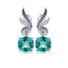 Gemfiori Anster High Quality S925 Lab Grown Emerald Earring Stud Dainty Gemstone Stud Earrings for Women Daily Wear Gift