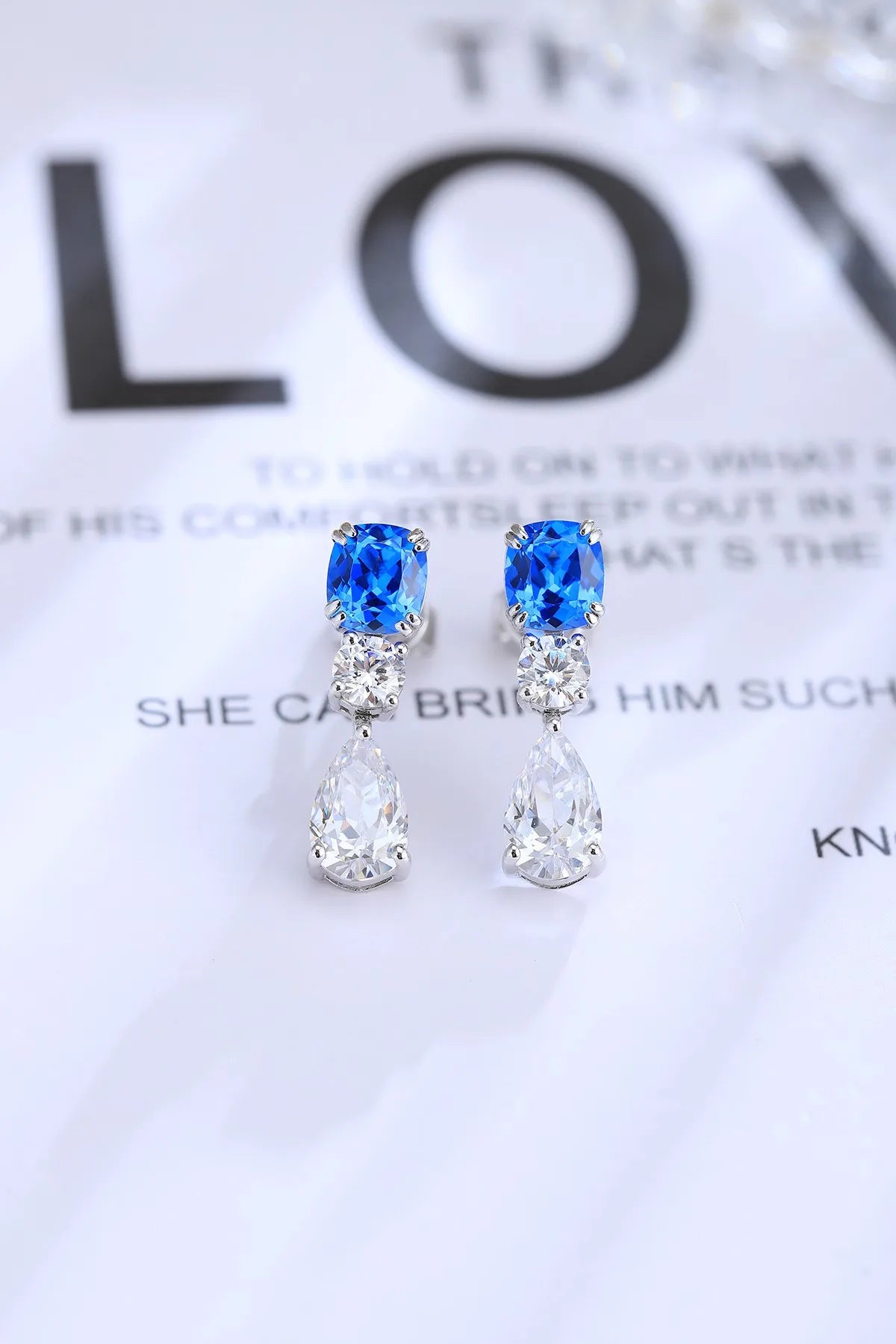 Gemfiori Anster High Quality S925 Lab Grown Cobalt Spinel Earring Stud Dainty Gemstone Stud Earrings for Women Daily Wear Gift