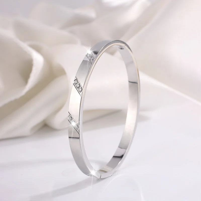 REBEL Stainless Inoxydable Stainless Steel 18K Gold Plated Roman Women Fashion Jewelry Bracelets Bangles