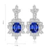 Gemfiori Vintage Colombian Lab Grown Emerald Green Dangle Earrings Women Silver 925 Wedding Engagement Bridal Ladies Pendant Earrings