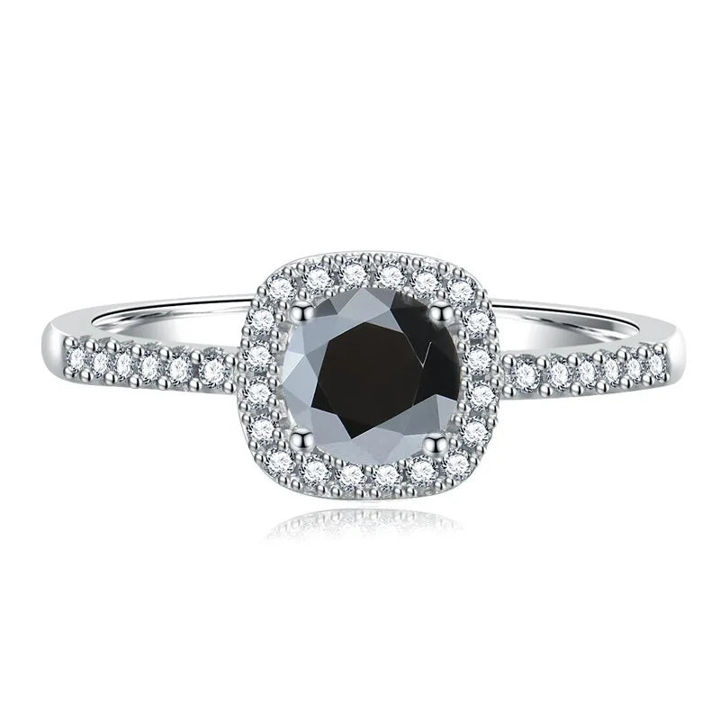 Colorful 0.5-2CT Round Brilliant Cut Loose Moissanite Set in 925 Sterling Silver Ring for Women Fashion Fine Jewelry Gift