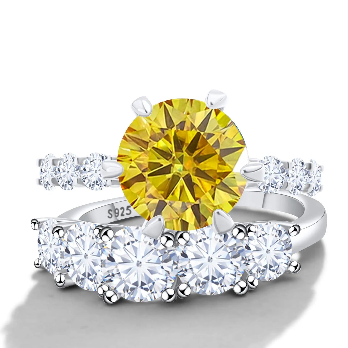 Factory 7.8ct Moissanite Luxury Ring Set with GRA Certificate diamond 925 Sterling Silver Jewelry diamond Ring for Her Wedding