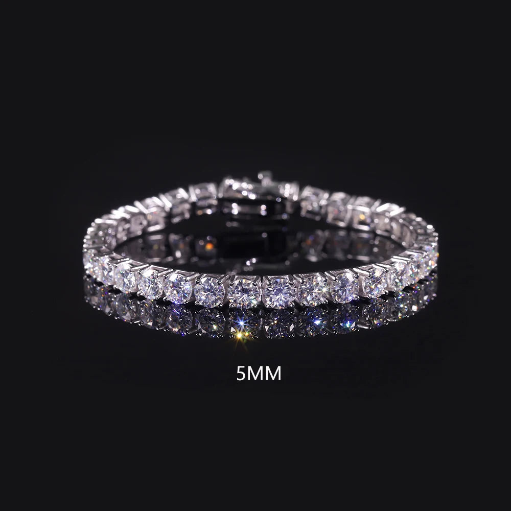 Gemfiori U02 Abiding Factory Price CZ Hip Hop Chain Cubic Zirconia Diamond 925 Sterling Silver Tennis Bracelet for Women and Men