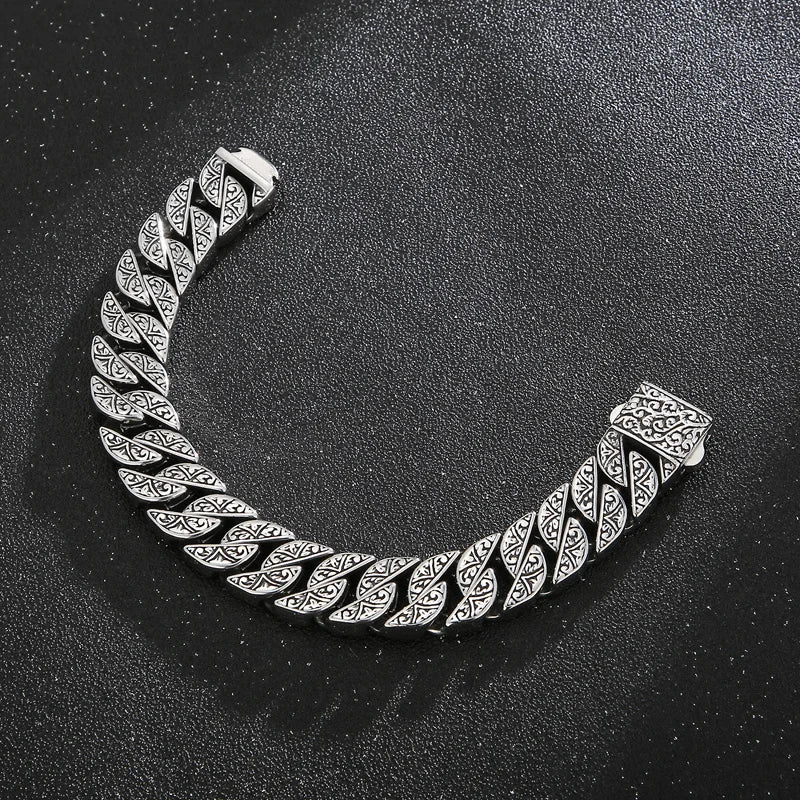 KALEN Medieval Style Jewelry Fashion Bracelets Stainless Steel Gothic Links Bracelet for Men