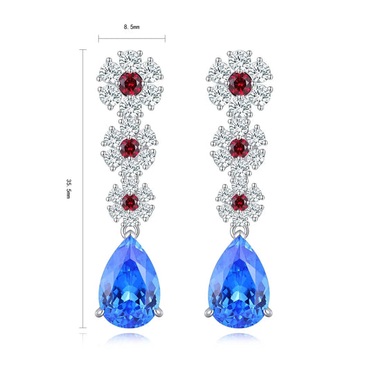Gemfiori Anster High Quality S925 Lab Grown Cobalt Spinel Earring Stud Dainty Gemstone Stud Earrings for Women Daily Wear Gift