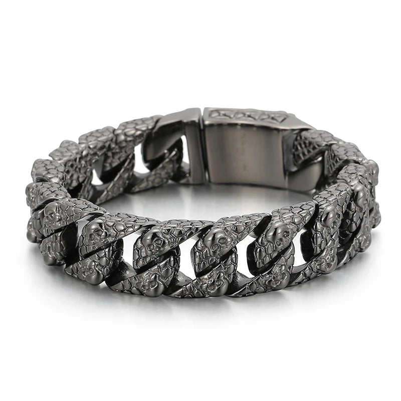 KALEN 18 Karat Vergoldet Kubanische Chain Panzerkette Edelstahl Herren Armband Edelstahl
