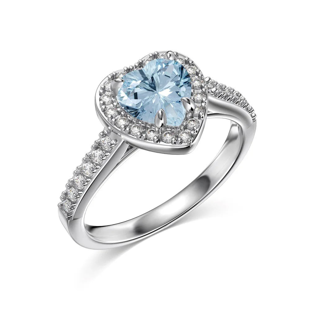 Gemfiori Bestseller S925 Sterling Silver Electroplated Natural Stone Personality Ring Womens Twelve Zodiac Series Wedding Heart Proposal