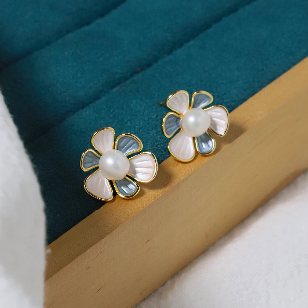 High-quality, Round, Pearl Puddles Earrings Large Natural Pearl Earrings with a Touch of Luxury and Sophistication for Women.