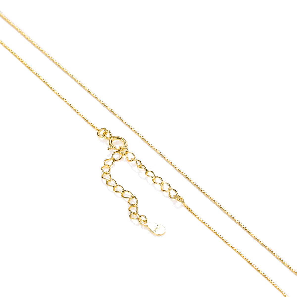 REDheart Custom 925 Sterling Silver Thin Chain Italy Link Adjustable Box Cross Singapore Gold Plated Necklace Fine Jewelry
