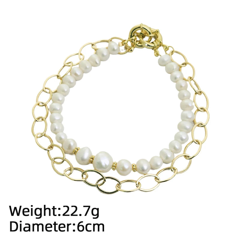 Two-Way Freshwater Pearl Chain Necklace Bracelet for Women Daily Wedding Bridesmaid Gift Dainty Bridal Necklace Dainty Jewelry