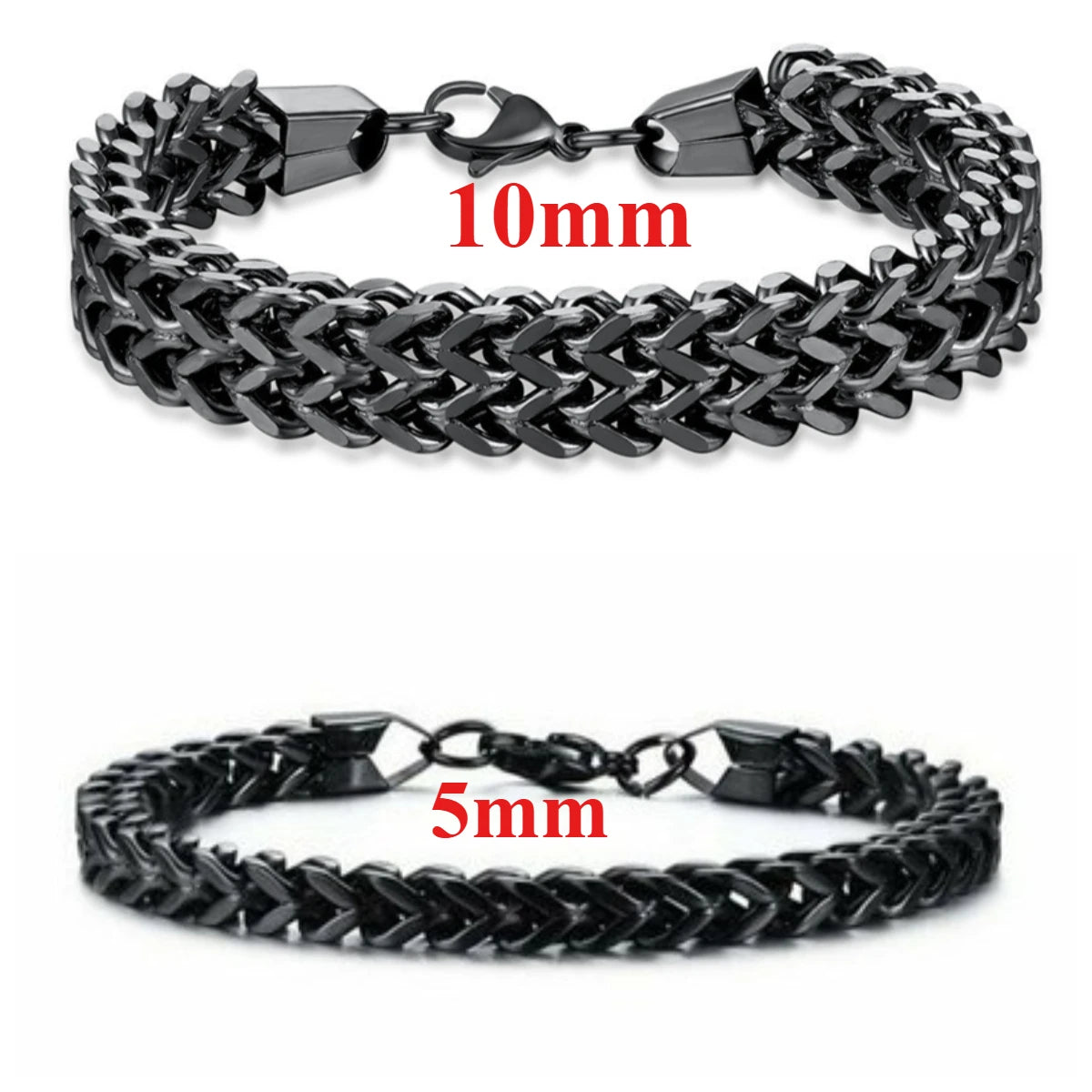 REBEL Stylish Stainless Steel Foxtail Chain Bracelet for Men Double Franco Link Chain Bracelets Jewelry