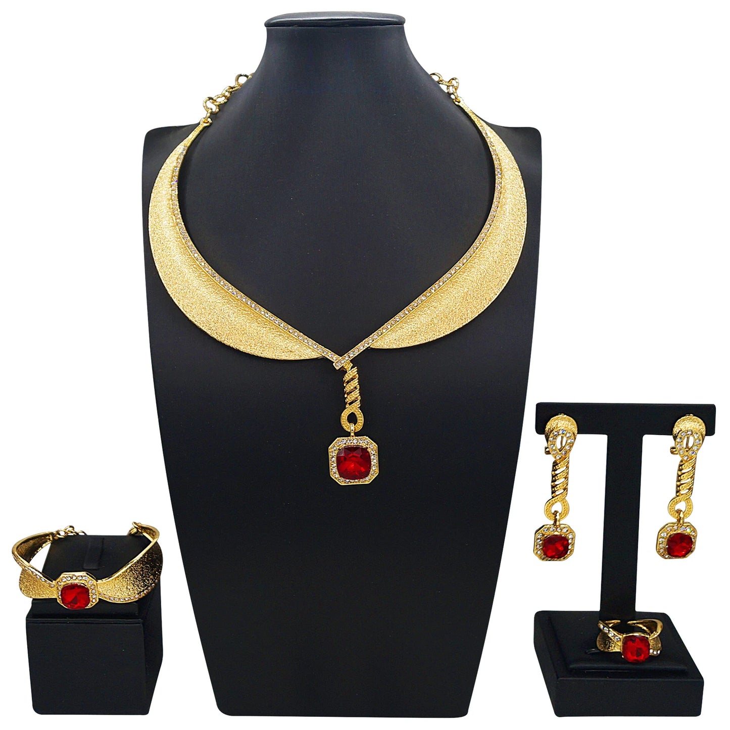 Zhuerrui New Arrival Quality Style Alloy Italian Gold Plated Copperhigh  Brazilian Pretty Gifts for Woman 4pieces Sets H00335