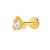 S&S Stainless Steel Gold Flat Back Labret Stud | Zircon | 10 Designs