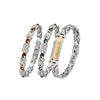 Unisex Tungsten Steel Ceramic Dropstick Wood Shell Diamond Christian 14K Gold Plated Crown Shape Classic Bracelet Gift for