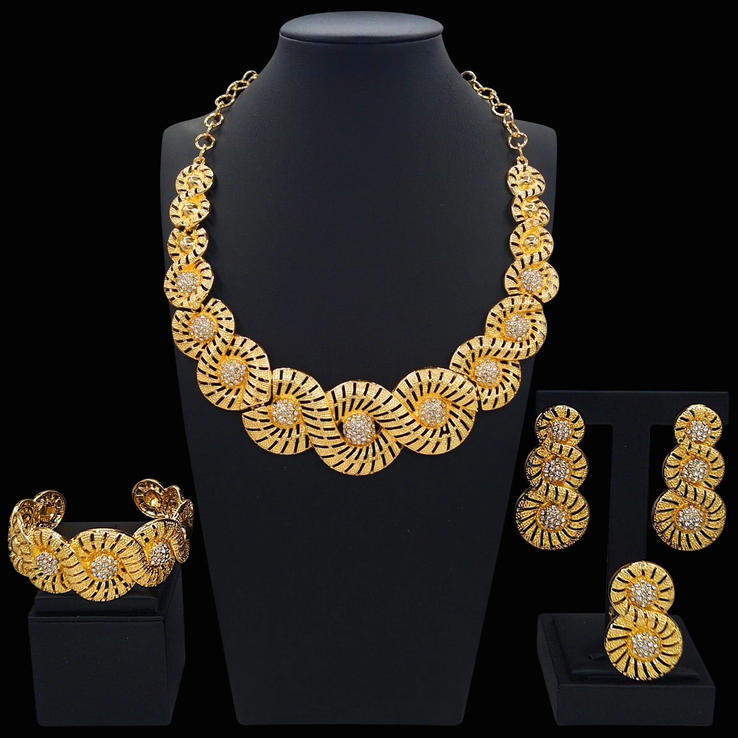 Zhuerrui Italiano Gold Designs Women Jewellery Set Party Fine Costume Jewelry Set Luxury Big Necklace Jewellery Sets I005520