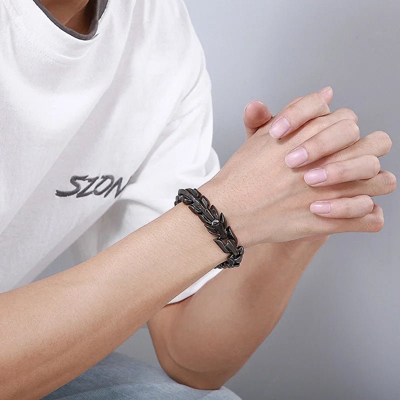 KALEN Personality Trend Vacuum Plating Multi-color Keel Bracelet Men Stainless Steel Jewelry Bracelets Bangles