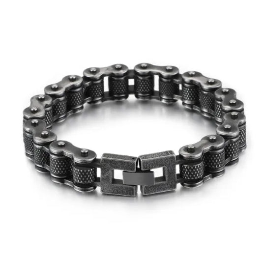 Motorcycle Chain Men Bracelet Antique Color 316 Stainless Steel Bicycle Biker Bracelet 11mm/13mm Wide