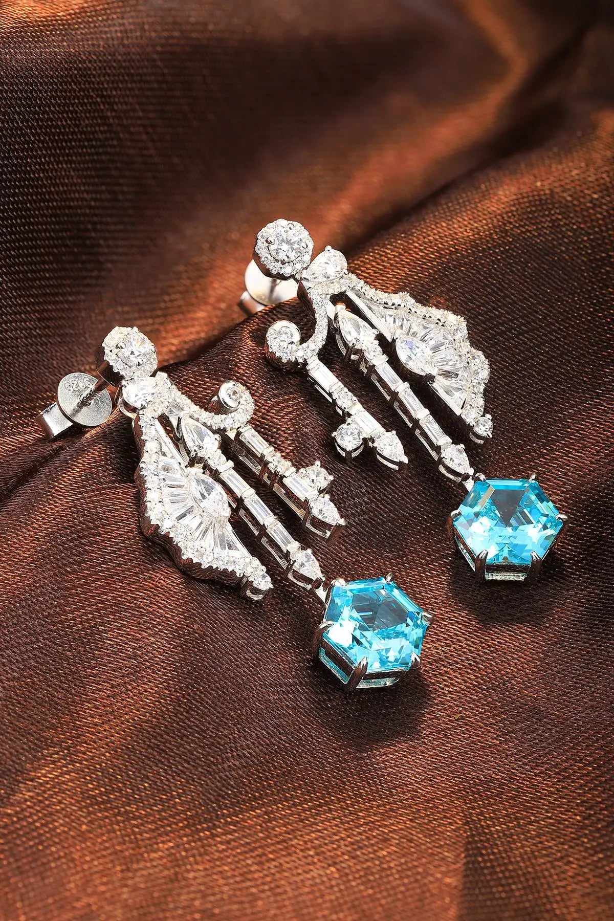 Gemfiori Anster High Quality S925 Lab Grown Paraiba Earring Stud Dainty Gemstone Stud Earrings for Women Daily Wear Gift