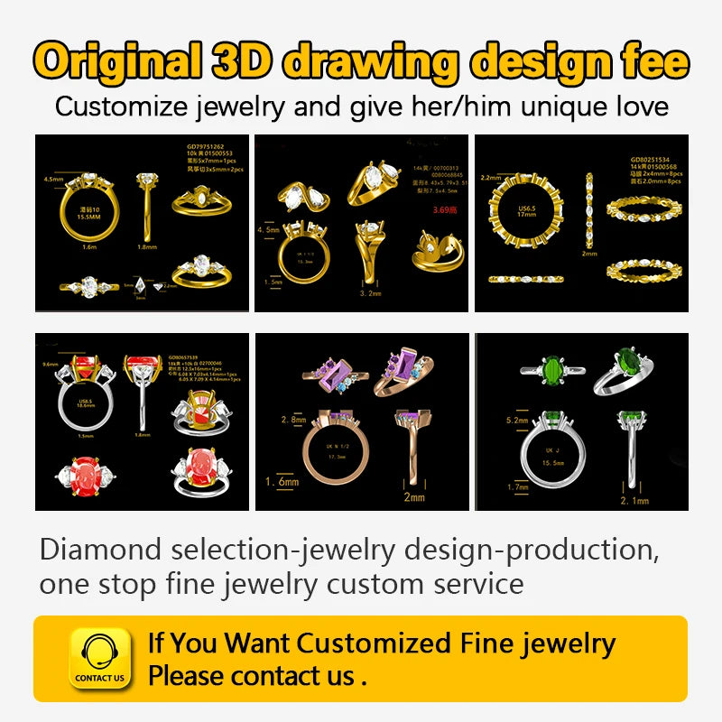 Gemfiori Fashion Jewelry 3CT Lab Grown Emerald Ring 7*9mm Cushion Cut Lab Grown Emerald 18k Yellow Solid Gold Engagement Wedding Ring