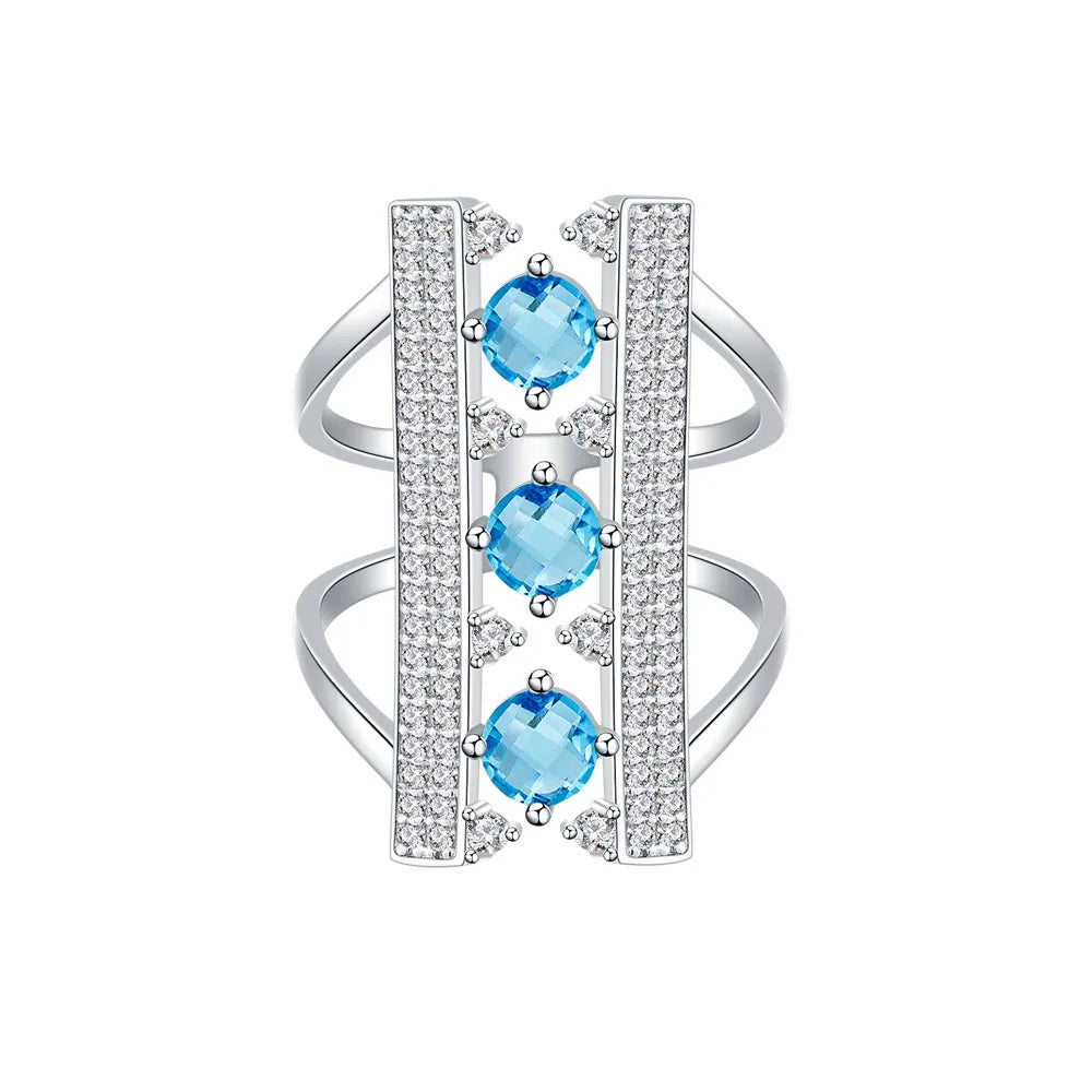 MuShan Jewelry Factory Original New Product Arch Bridge Ring with Female Personality Design 925 Silver Inlaid Zircon Ring