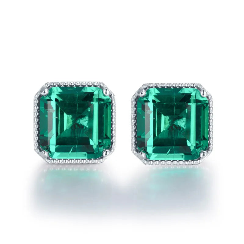 Gemfiori MSE- 515 Create Emerald Jewelry Women Custom Fashion 18K Gold Earring