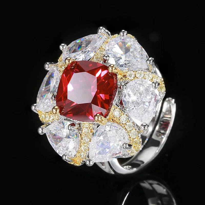 Gemfiori Women's Luxury Necklaces Rings Earrings Sparkling Cubic Zircon Gorgeous Women's Anniversary Fashion Jewelry Gifts