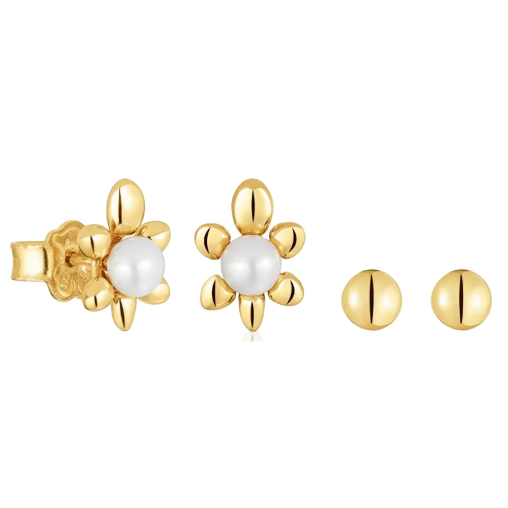 S&S Vintage Bear Drop Earrings with Imitation Pearl & Zircon — S&S Collection