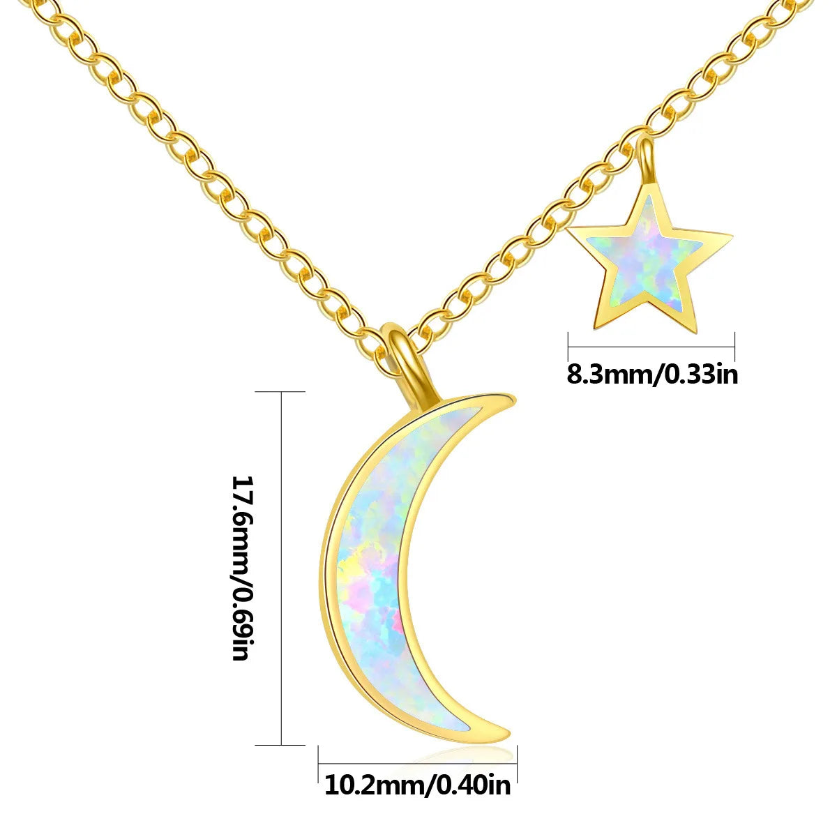 Aobao Opal Gemstone Necklace Gold Plated Copper Material