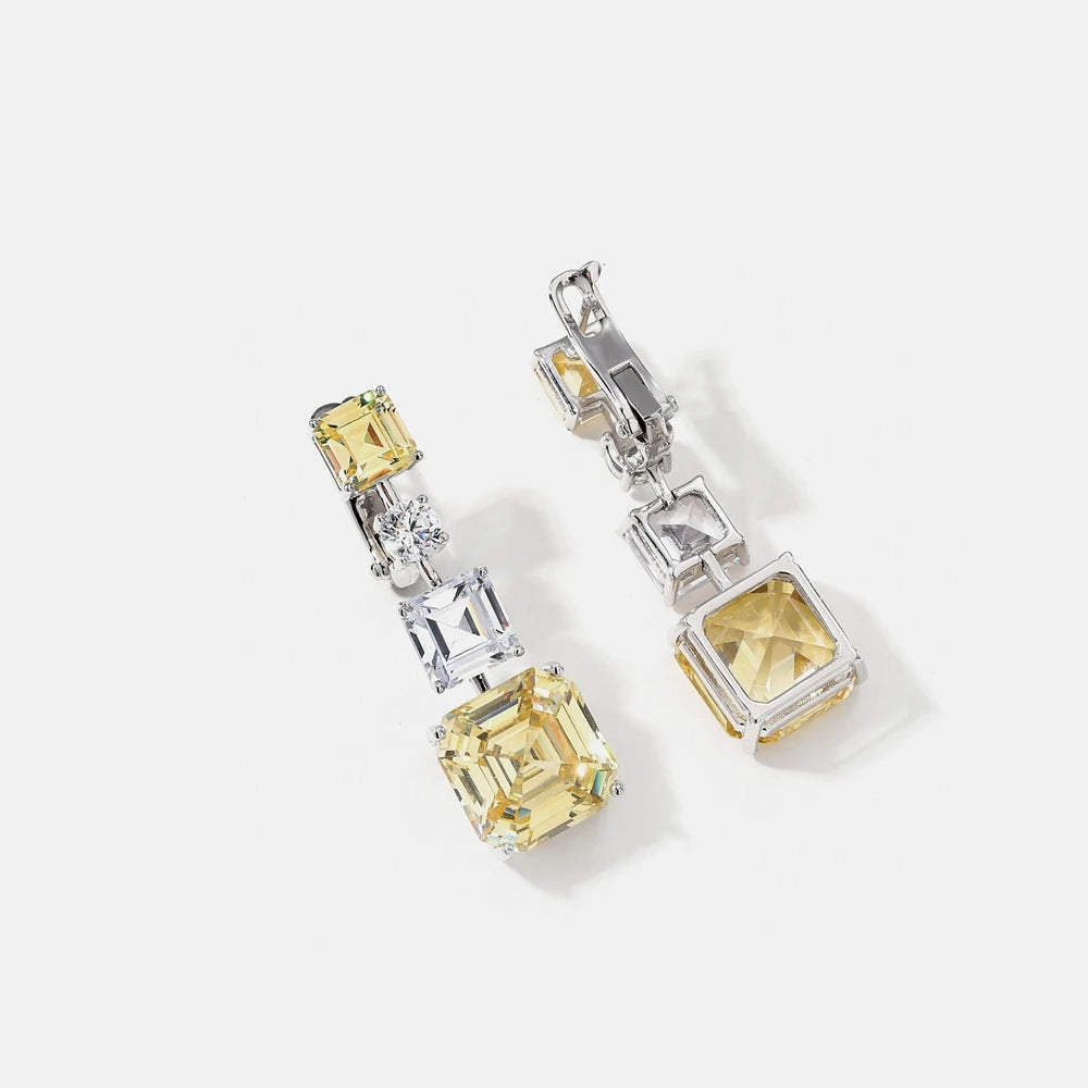 MUSHAN Jewelry Factory S925 Sterling Silver Stud Earrings Light Luxury and HighEnd HighCarbon Diamond Electroplated Gold Jewelry
