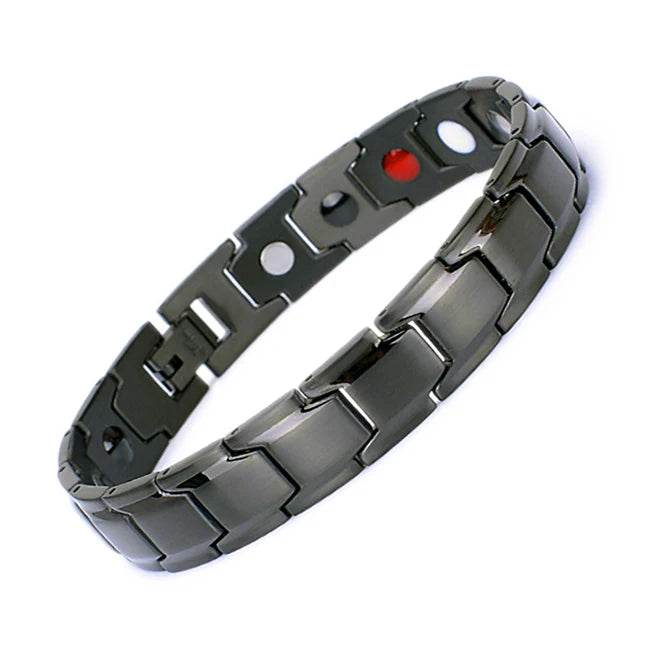 316L Stainless Steel Health Bracelet Black Gold Man's Titanium Steel Germanium Magnetic Negative Ion Woman's Bangle